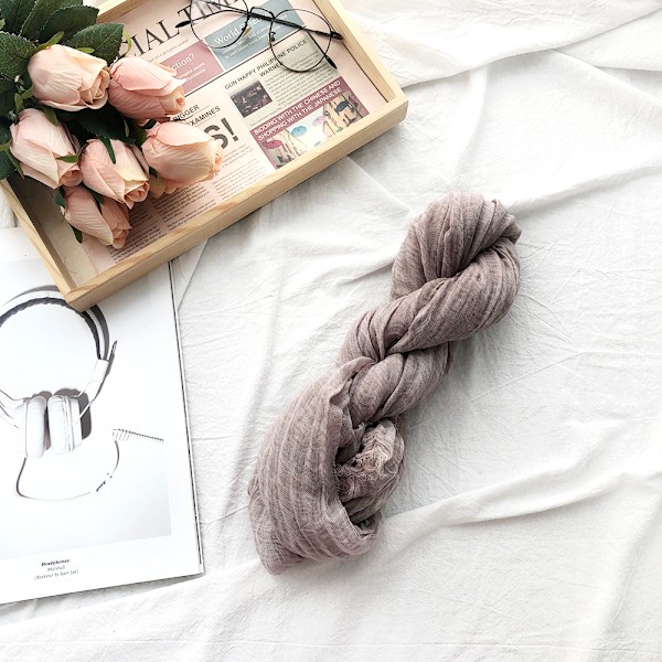 Skjerf i bomulls- og linstoff for menn og kvinner - Rosa