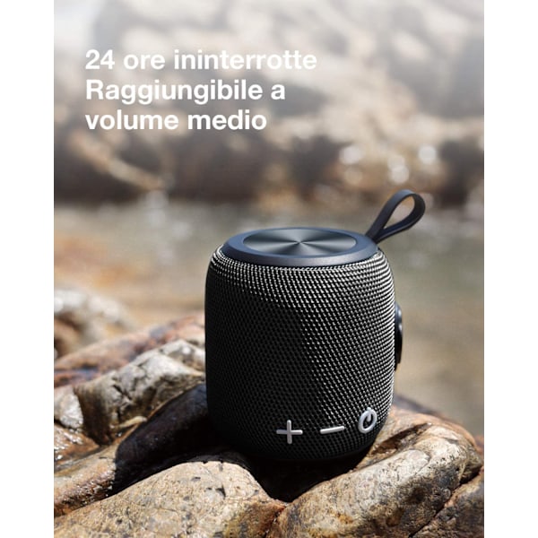 Bærbar Bluetooth-høyttaler, Mini Bluetooth 5.0-høyttaler svart rød