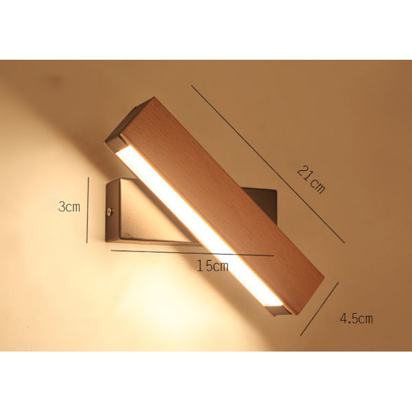 21x4,5CM 4W varm hvid og sort sengelampe 220V