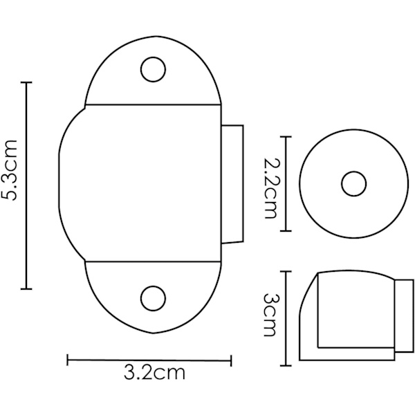 Harjattu metalli lattialle asennettava magneettinen ovenpysäytin 53x32x30mm