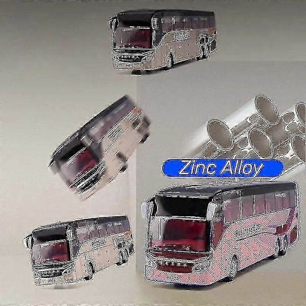 1/50 Setra Luksusbussi Leluauto Painevalettu Pienismalli Vedettävä Ääni & Valo Koulutuskeräilylahja Pojalle Lapsille