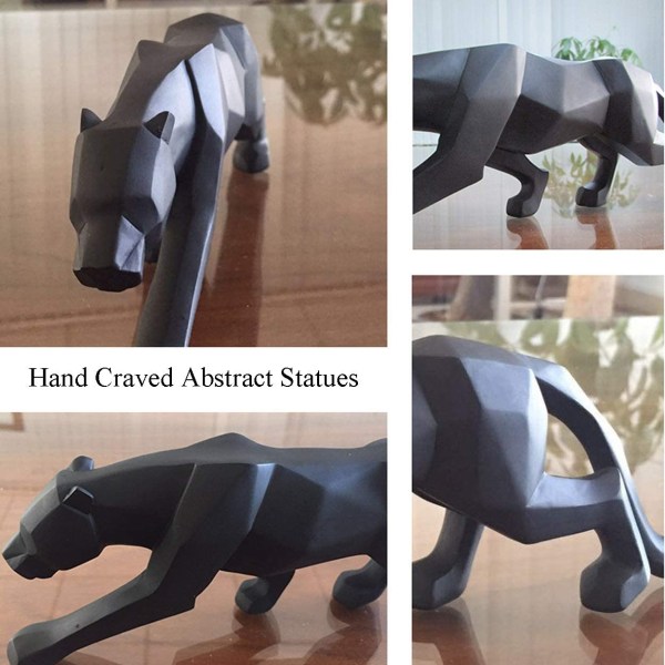 Abstrakt Leopard Statuer Panther Skulptur Craved Resin Gull