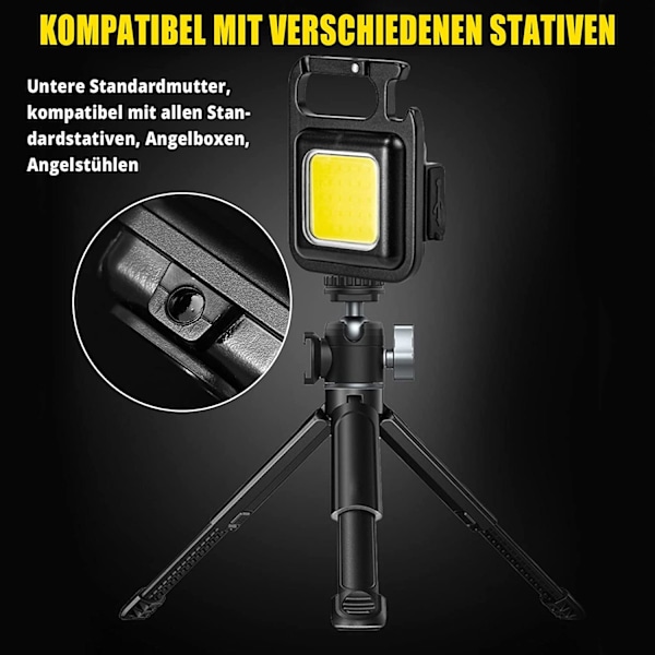 st Mini oppladbar lommelykt, 500 lumen 4 moduser Bærbar liten m