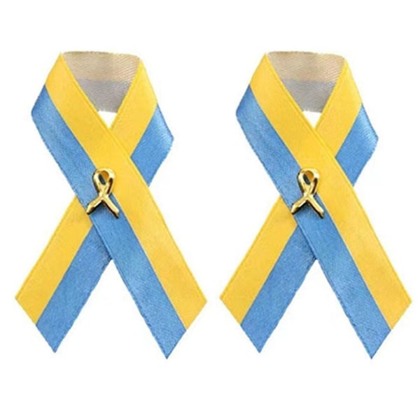 3 stk Ukraina båndnål sateng ukrainsk flagg fredsknutebrosje