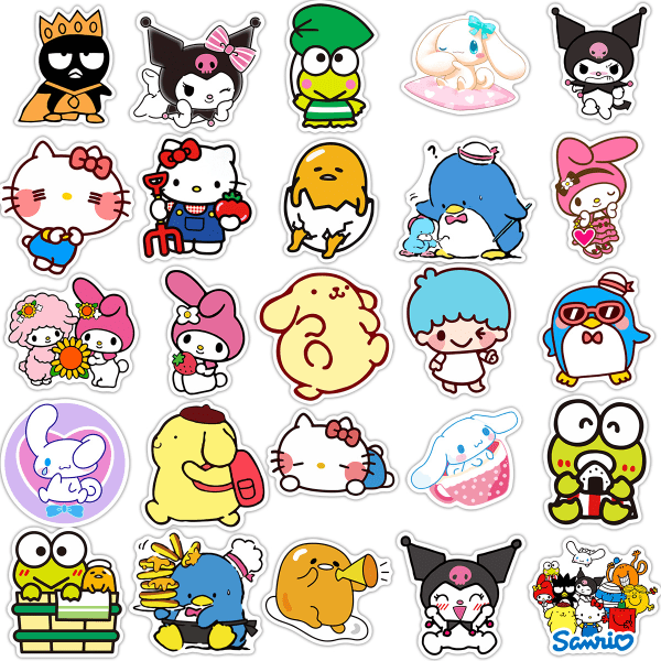 50pcs Kuromi Melody Graffiti Stickers Laptop Skateboard