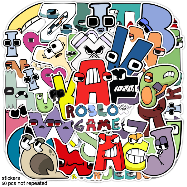 50pcs Alphabet Lore Graffiti Stickers Laptop Skateboard