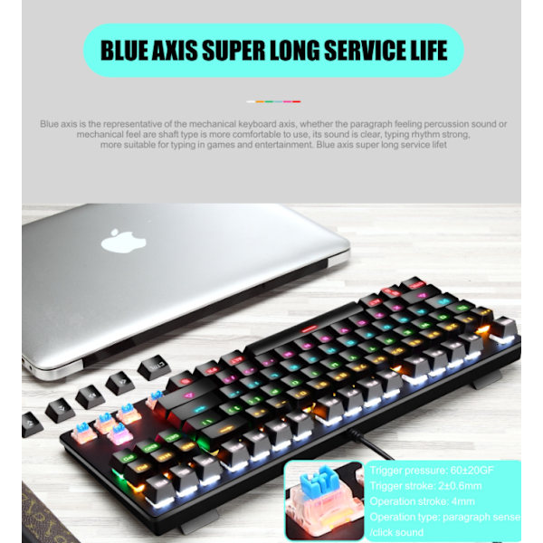 RGB Mekanisk Gamingtangentbord, 87 Tangenter