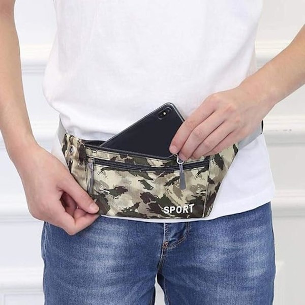 Taljeposer, Unisex, Camouflage, Sport, Taljepose, Enkelt Skuldertaske, Bryst Fanny Pack, Crossbody (Blå)