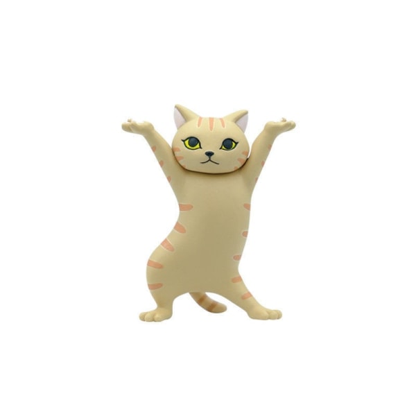 2stk Dancing Cat Pen Holder for Home Decoration-gul