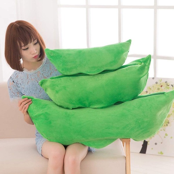 Pod plys legetøj ærtebælg pude kæmpe ærte(grøn bønne,15.7''/40cm)