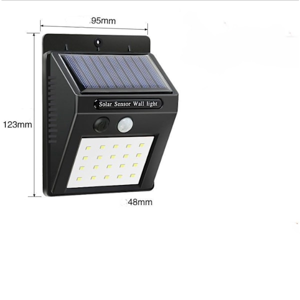 Solcelledrevet hagelampe vegglampe menneskekropps induksjonslampe 30 LED