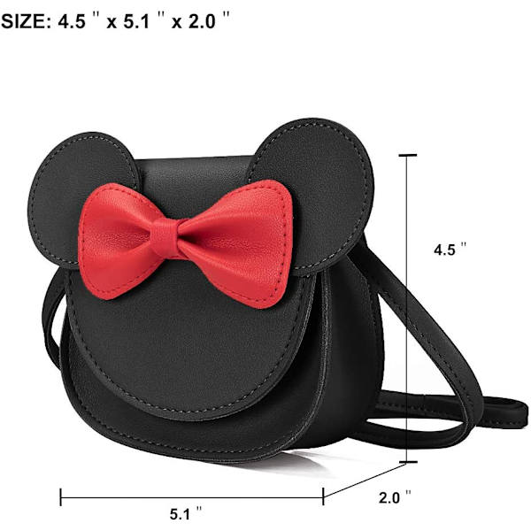 Børns Småbørns Sløjfe Crossbody Taske Magnetisk Lukning (Sort)