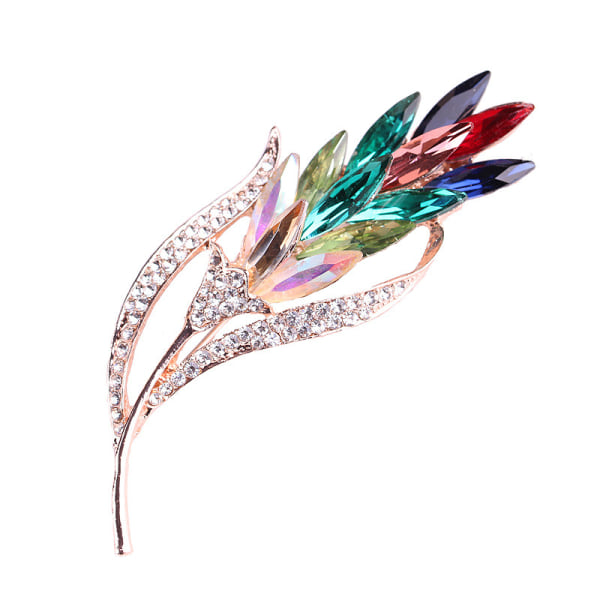 Multifarvet krystal rhinestone hjerte broche dam smykker kappa
