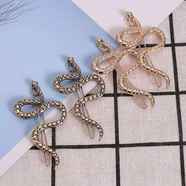 4st Snake Hair Clip Vintage dekorativa metall hårnålar
