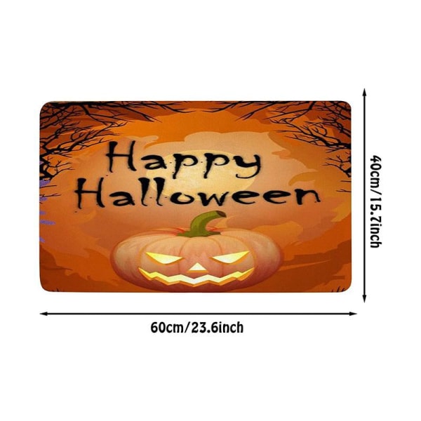 Halloween dörrmattor, halkfria vaskebara SLINomhSLUS utomhSLUS badedørsmattor Halloween festdekorasjoner, 15,7*23,6 tum' 18#