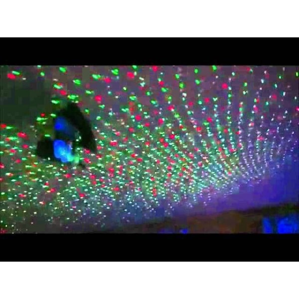 Laserprojektor med rødt og grønt laser / diskolys