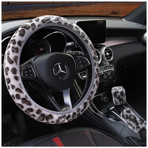 3 st/set Leopard Fluff Plysch Överdrag Vinterbil