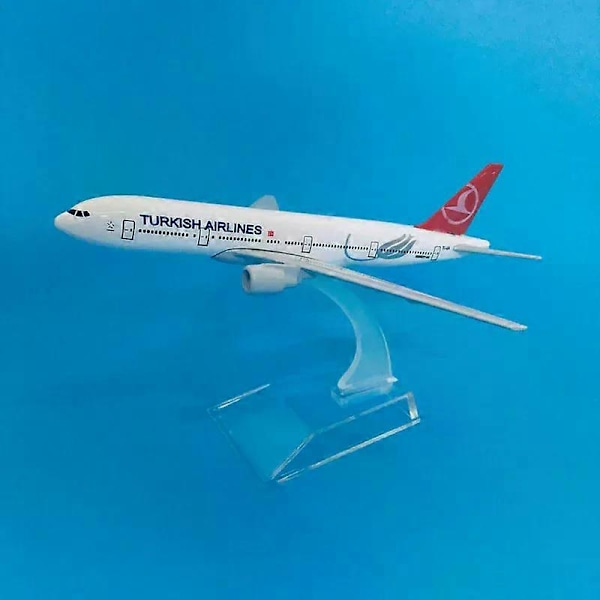 16cm Turkish Airlines Boeing 777 Flygplansmodell Diecast Metall 1/400 Skala Flygplan