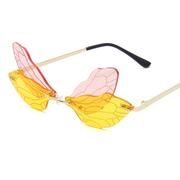 Dragonfly båglösa solglasögon Fairy Wing Formade Ramlösa （3#）