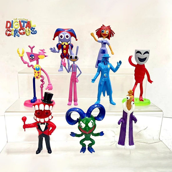 10 The Amazing Digital Circus Figures Set, Pomni Jax Modellleksaker för Barnpresenter, The Amazing Digital Circus Samlarobjekt Animefigurer 10pcs-a
