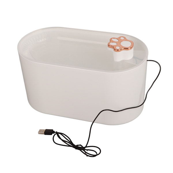 Kattvattenfontän Automatisk Cirkulationsfiltrering Smart Ultra Silent Pet Vatten Dispenser för Katter Kattunge Vit