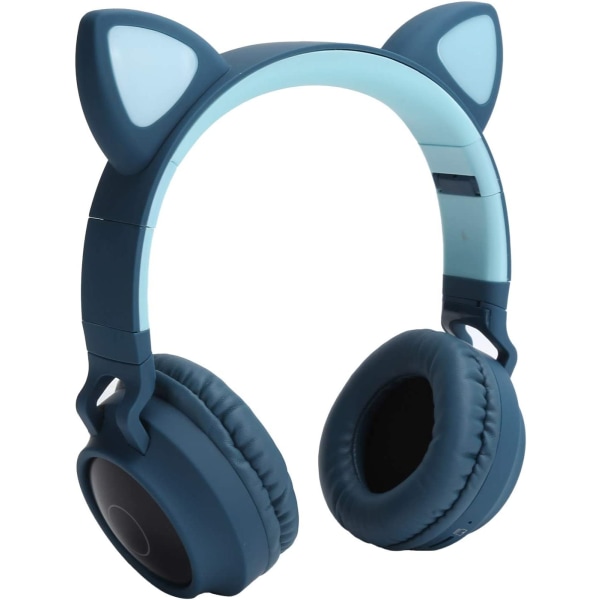 Langattomat Bluetooth 5.0 kissanhäntäkuulokkeet mikrofonilla sininen2
