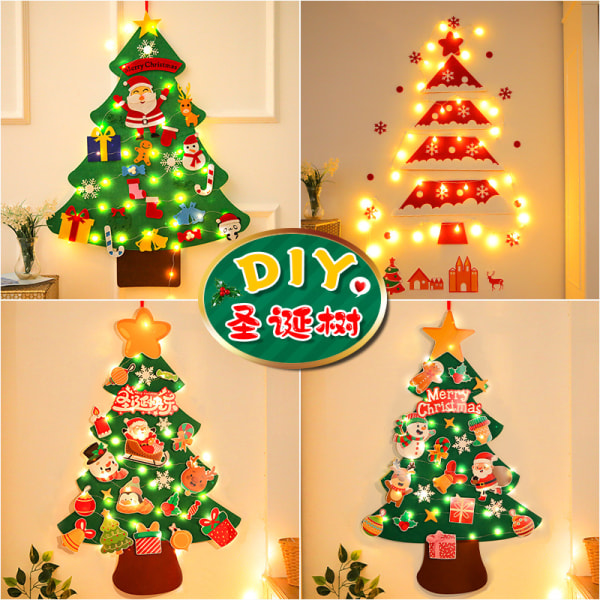 filt juletræ sæt Glædelig jul DIY no lights