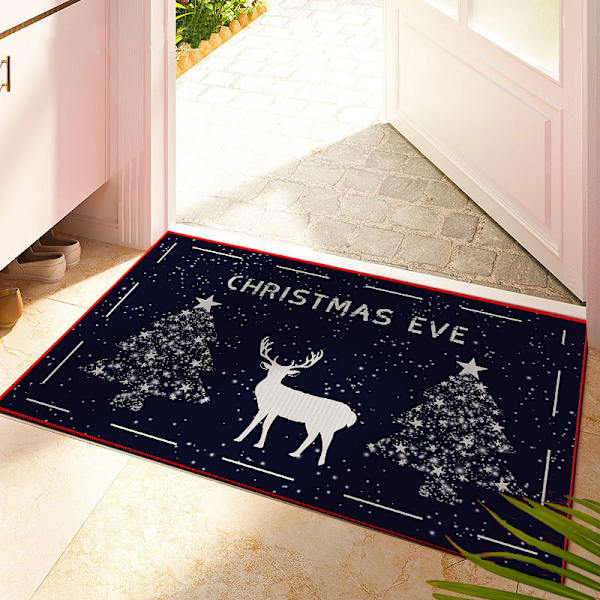 Julgran snöflingor snöar julköksdörrmatta, vinterdekoration lågmäld köksmatta -50*80cm