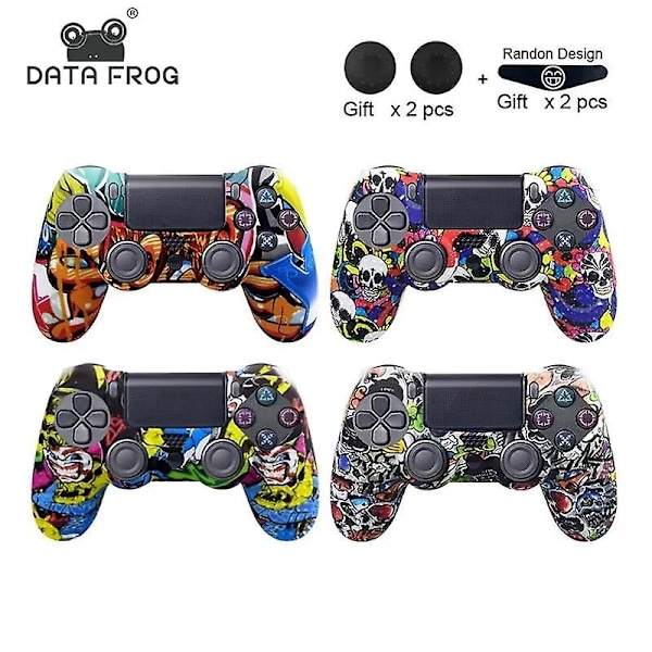DATA FROG Halkskyddande Skin för PlayStation 4 PS4-kontroll Soft Silikonfodral för PS4 Skin Joystick Tillbehör