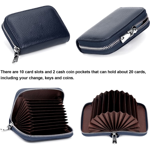 Kreditkortholder tegnebog RFID-blokerende slankt kortholder (blå)