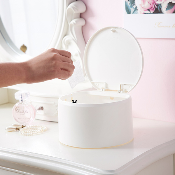 Liten diskho, minidiskho i plast med knapplock (vit)