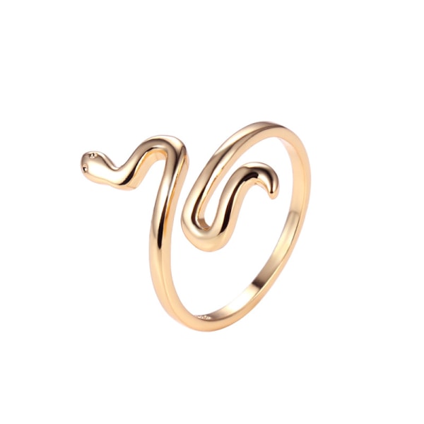 Snake stablebare ringer Justerbar åpen ring Vintage-24k gull