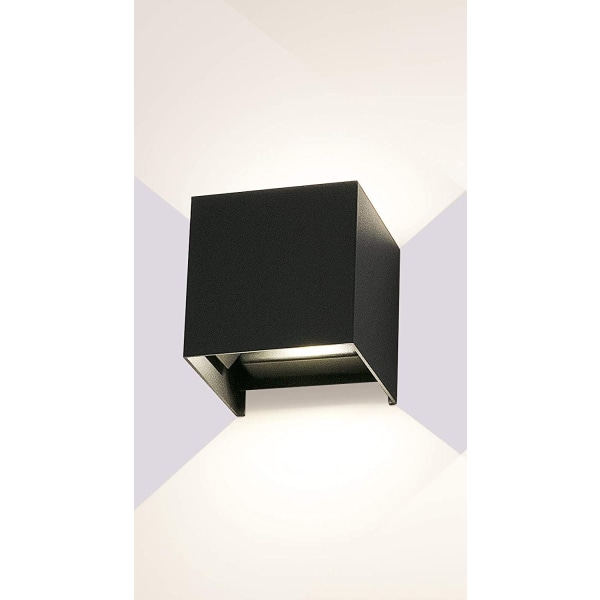1 stk vegglampe, justerbar strålevinkel 10W LED svart