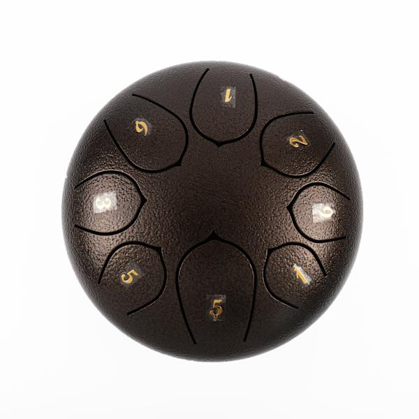Teräksinen kieli rumpu 6\", C-duuri 8 nuottia, lyömäsoittimet maroon