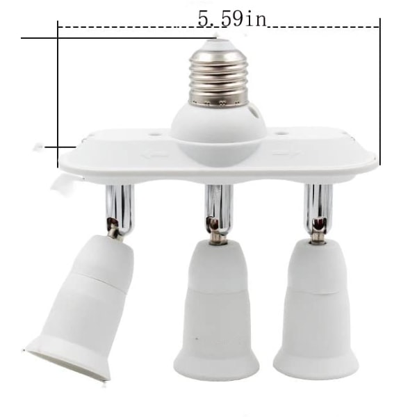3 i 1 E27 LED-lamputtagssplitteradapter Glödlampsbas