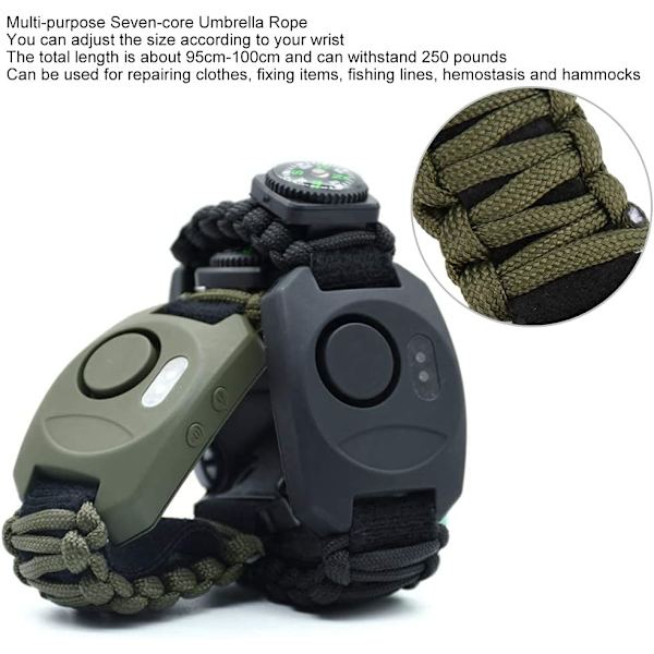 130db Armbånd for sikkerhet og overlevelse med nødsirene 28x4cm