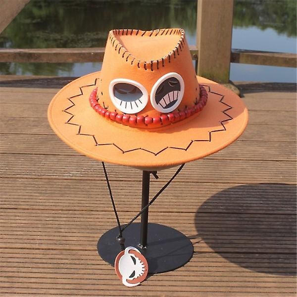Portgas D Ace Oransje Hatt One Piece Cosplay Cowboyhatt