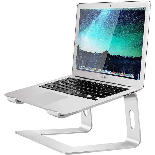 Aluminiumlegering Notebook Stativ Desktop Opbevaring Køling Laptop Stativ Metal Base Let Sølv