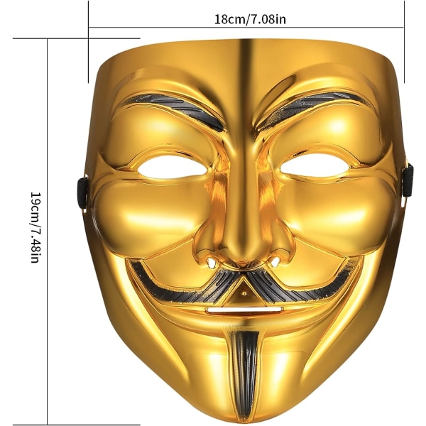 4 st V f?r Vendetta Guy Mask, Halloween Cosplay Party Mask, Anonym Mask - 4 f?rger