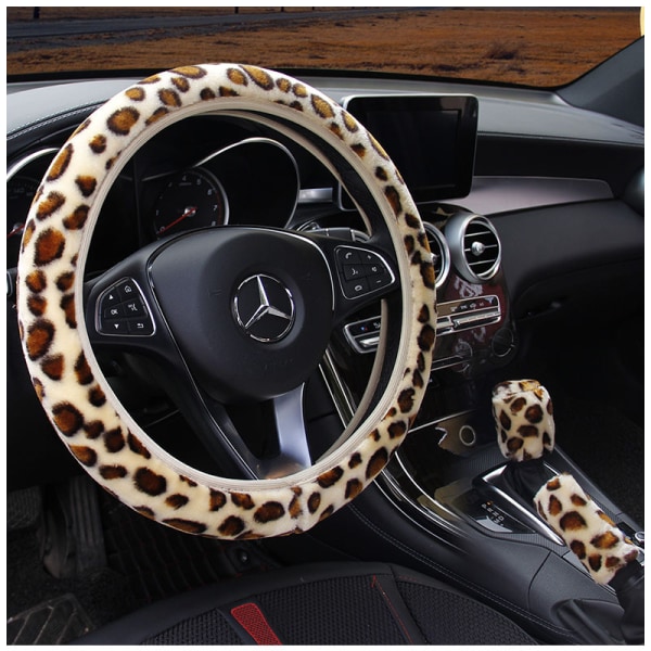3 st/set Leopard Fluff Plysch Överdrag Vinterbil