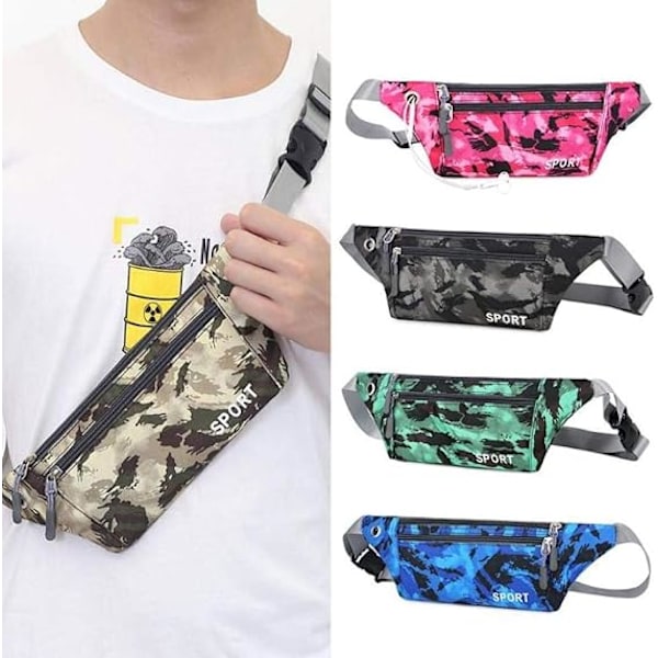 Taljeposer, Unisex, Camouflage, Sport, Taljepose, Enkelt Skuldertaske, Bryst Fanny Pack, Crossbody (Pink)