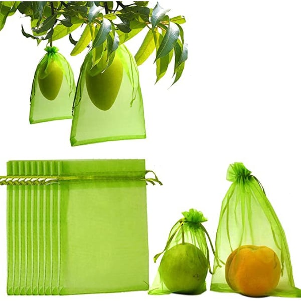 100 st buntskydds påse grapefrukt organza påse-13*18cm-grön
