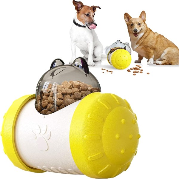 Hunde Tumbler Legetøj, Slow Feeder Ball Legetøj til kæledyr-gul