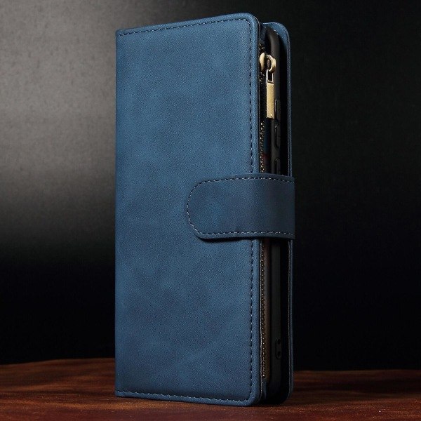 Kompatibel med Case Galaxy A52 5g/4g Case Magnetisk Læder Lynlås Pung Shell Cover Case Til Samsung Galaxy A52 5g/4g Blå