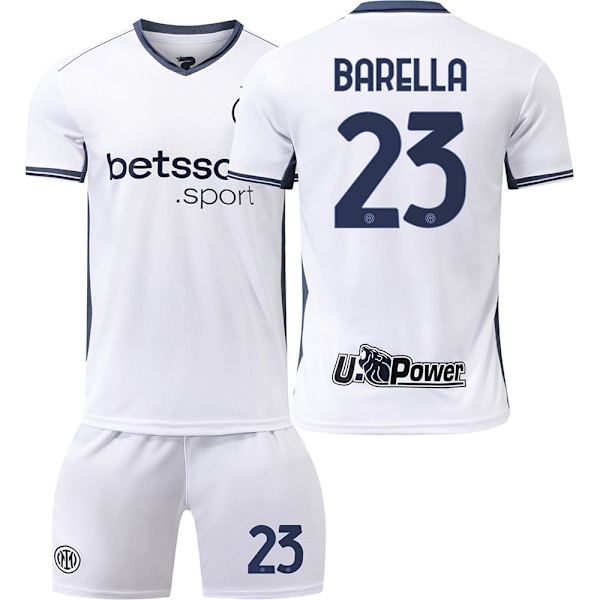2024-2025 Inter Milan udebane fodbolduniform nr. 9 Thuram børnetrøje herre- og damesæt{HONGDE} Size 9 socks #16