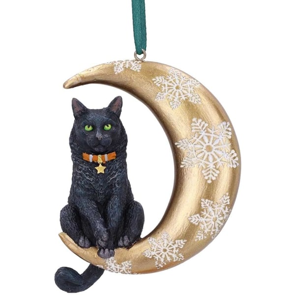 svart katt hängande prydnad koristelu 9 cm, harts, Lisa Parker hängande prydnad, svart katt presentartiklar