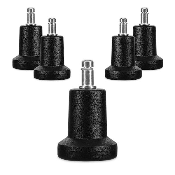 Kontorsstolsfötter - Set med 5 Ersättningsfötter för Stolsfötter 10/22 mm - Stabila och Tysta Stolsben för Hårda Golv