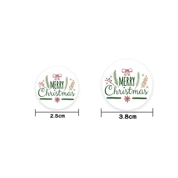Merry Christmas Stickers Theme Seal Labels Path Multicolor 500st 2.5cm