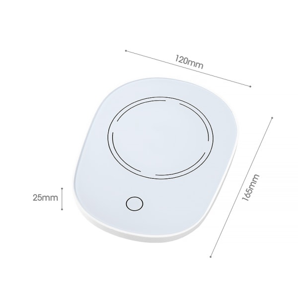 55 degree automatic thermostatic hot coaster, white