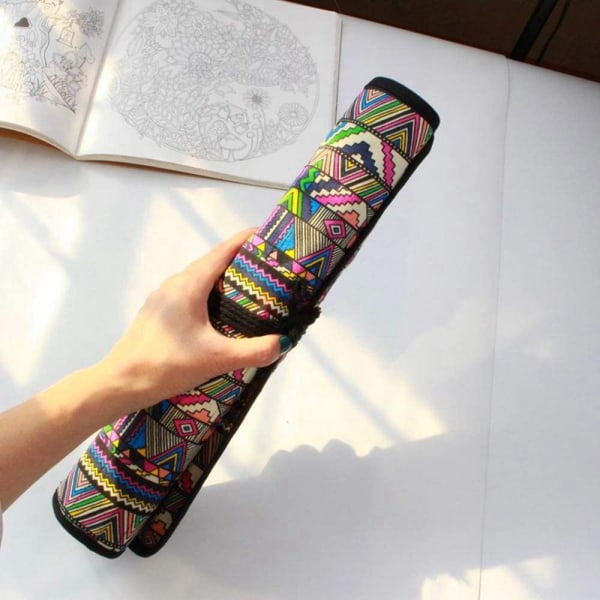 Färgpenselhållare Konstnär Canvas Roll Väska Makeup-B